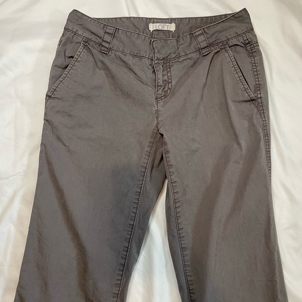 Loft size 0 gray straight leg pants - Picture 2 of 14